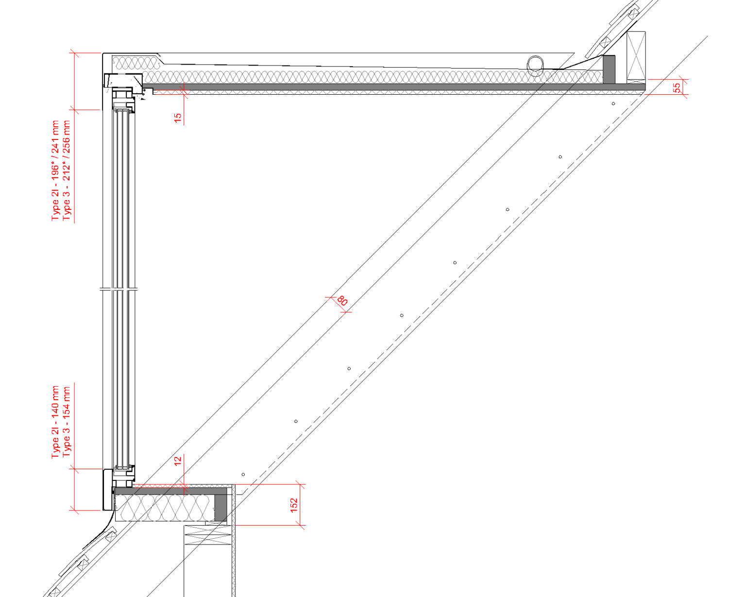 Verluchtingsrooster verticale snede